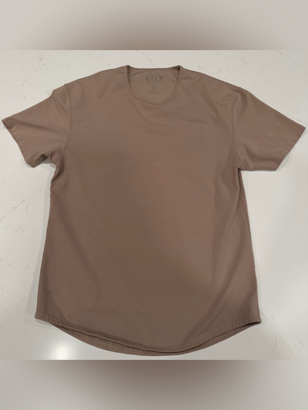 BYLT Basics Men’s Drop-Cut LuxTee in Taupe Brown - XL